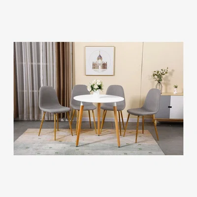 The Range WestWood Round Dining Table and 4 Chairs Set - White