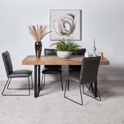The Range Adelaide 180cm Dining Table  4 Hardy Dining Chairs - Grey