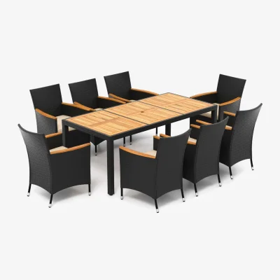 The Range 9 Piece Patio Dining Set - Brown