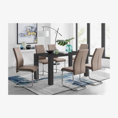 The Range Pivero High Gloss Dining Table and 6 Lorenzo Dining Chairs  - Yellow