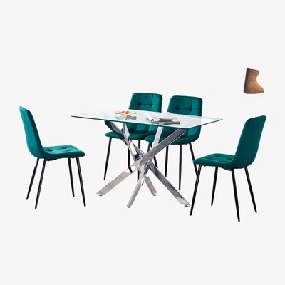 The Range Kosy Koala Maya Dining Set with 4 Chairs - Green