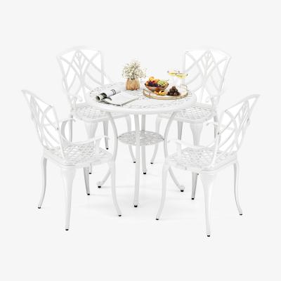 The Range Patio Dining Table Chair Set - White
