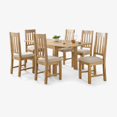 The Range Astoria Extending Table and Hereford Chairs Set - Brown