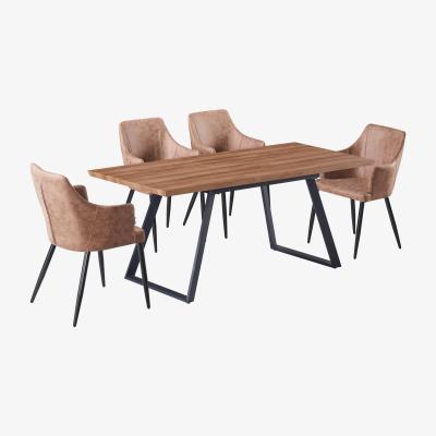 The Range Zarah Toga LUX Dining Set with a Modern Table and 4 Chairs - Beige