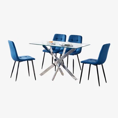 The Range Kosy Koala Maya Dining Set with 4 Chairs - Blue