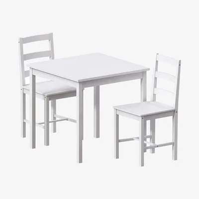 The Range Yorkshire Dining Set - White / 2 Chairs, Table / 74cm