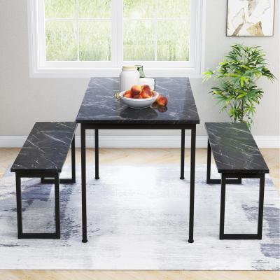 The Range Dining Table and Bench Set for Space Saving - Black
