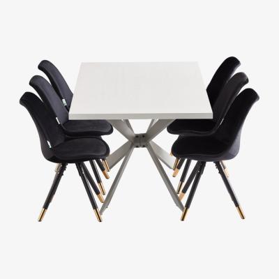 The Range Sofia Duke LUX Dining Set with a Table and Modern Chairs Set of 6 - Blue