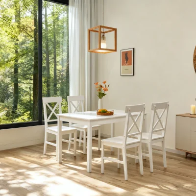 The Range Hamilton Dining Table and Chair Set - White