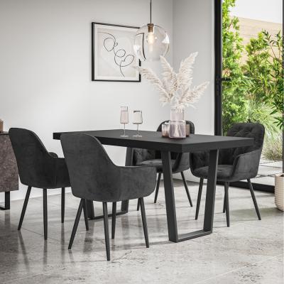 The Range Aria Dining Table And Chairs  - Black / 6