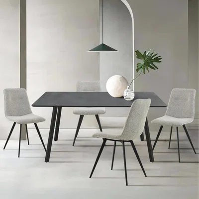 The Range Wickford Dining Set with 4 Ashford Chairs - Grey
