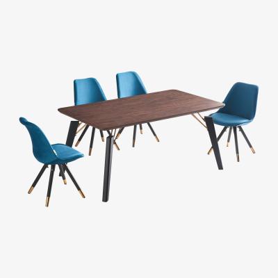 The Range Sofia Cosmo LUX Dining Set with a Table and Chairs Set of 4 - Blue