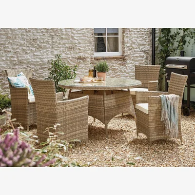 The Range Madrid Five Piece Dining Set - Beige