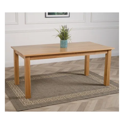 The Range Oslo 180 x 90 cm Large Oak Dining Table and 8 Lola Fabric Chairs - Black