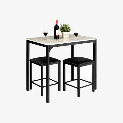 The Range Compact Dining Table Set - White