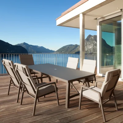 The Range Stowbridge Dining Table and Chair Set - Taupe