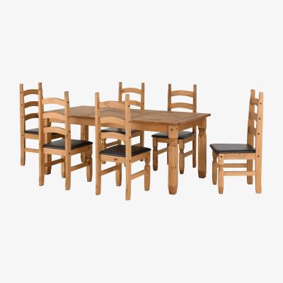 The Range Corona 6' Dining Set - Distressed Waxed Pine