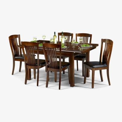 The Range Canterbury Rectangular Extending Table and Chairs Set - Brown / 1 Table and 6 Chairs