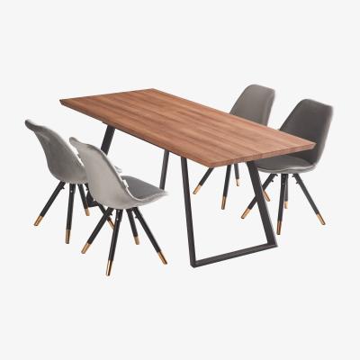 The Range Sofia Toga LUX Dining Set with a Table and Chairs Set of 4 - Dark Grey