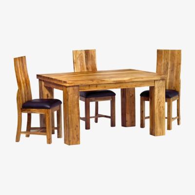 The Range Small Acacia Wood Dining Table Set with 4 Chairs - Light Wood Tone