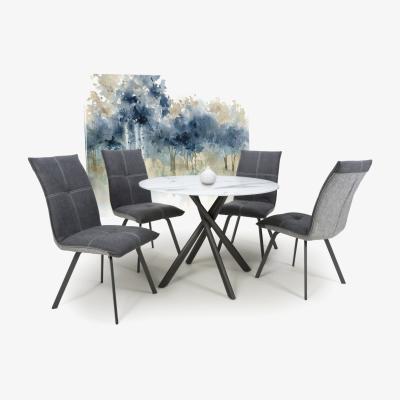 The Range Avesta White and Ariel Chairs - Grey