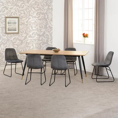 The Range Hamilton and Lukas Large Dining Set  - Grey Velvet