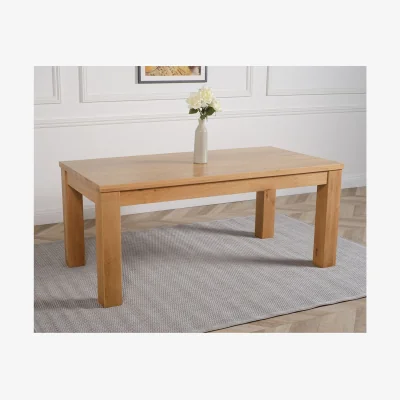 The Range Dakot 182 x 92cm Oak Large Dining Table and 8 Lola Fabric Chairs - Grey