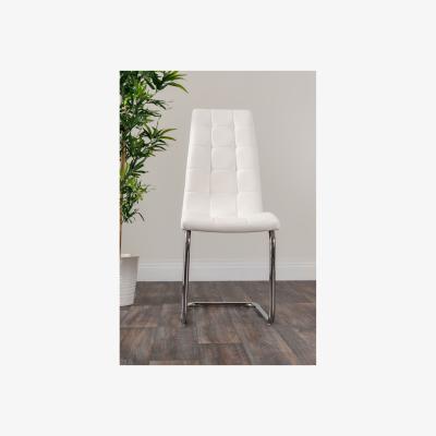 The Range Novara White High Gloss 120cm Dining Table  6 Murano Chairs - White