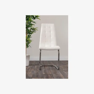 The Range Novara White High Gloss 120cm Dining Table  6 Murano Chairs - White