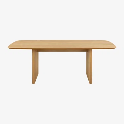 The Range Christo Dining Table in Oak 220x105cm includes 6 Ida Dining Chairs in Black - Oak