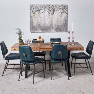 The Range Urban 140-180cm Dining Table  6 Digby Dining Chairs - Blue