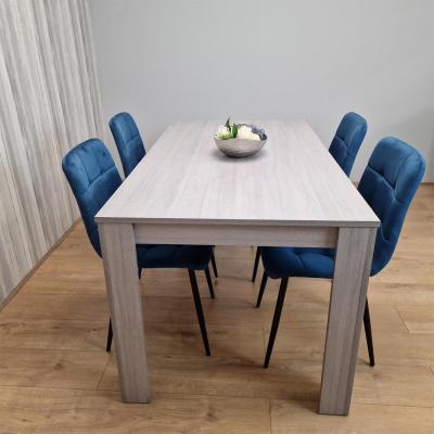The Range Arrow Table with 4 Blue Chairs Dining Set - Grey