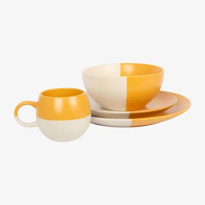 The Range Dipped Stoneware Dinner Set - 16pc - Yellow