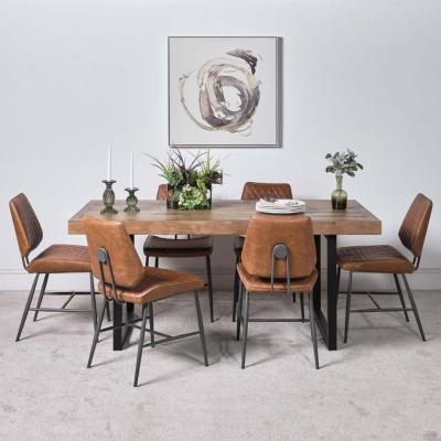 The Range Adelaide 180cm Dining Table  6 Digby Dining Chairs - Tan