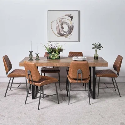 The Range Adelaide 180cm Dining Table  6 Digby Dining Chairs - Tan