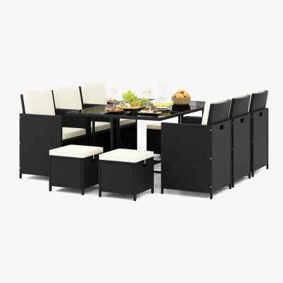 The Range 11 Pieces Patio Dining Set - White
