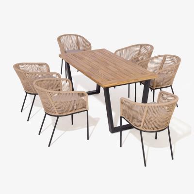 The Range Rowlinson Oslo 6 Seat Dining Set - 160cm Table - Brown