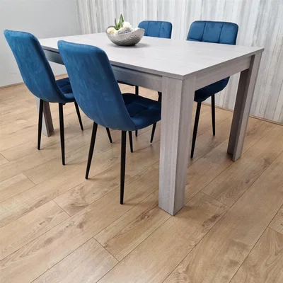 The Range Dining Table set and 4 Blue Chairs Kitchen Table Set - Grey Blue