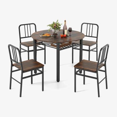 The Range Round Dining Set - Brown
