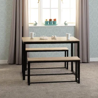 The Range Lincoln Dining Bench Set - Sonoma Oak