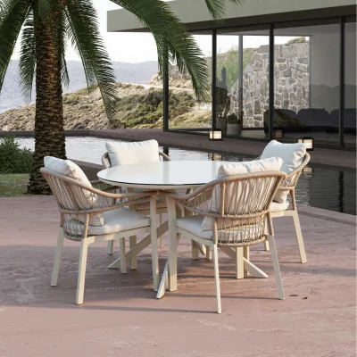 The Range Hampton Dining Table and Chair Set - Neutral