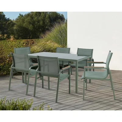 The Range Olivia Sling 6 Seater Dining Set - Green