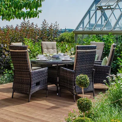 The Range Nova Ruxley Six Seater Oval Dining Set - Brown