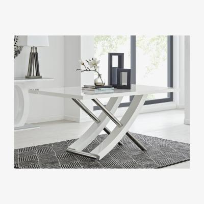 The Range Mayfair Large White Dining Table  6 Murano Chairs - White