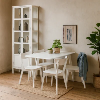 The Range Krakow Extendable White Dining Table with 4 Chairs - White