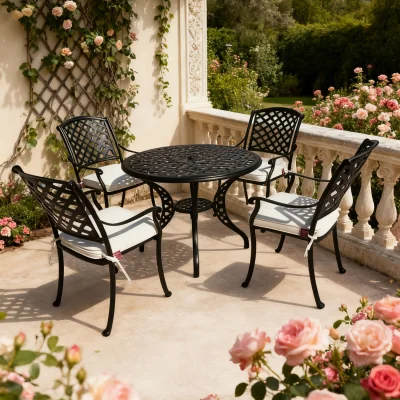 The Range Vera Cast Aluminium Dining Set - Black