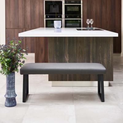 The Range Ravenna Motion Table in Black with Paulo Benches Anthracite - Anthracite / Right-hand