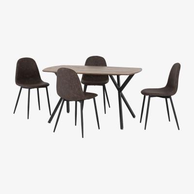The Range Athens Oak Rectangular Dining Set - oak effect