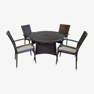 The Range Signature Heaton 4 Seater Dining Set - Brown