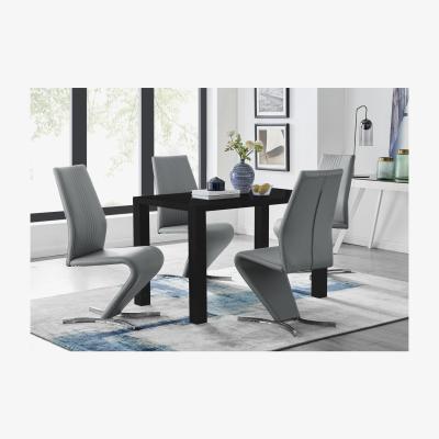 The Range Pivero Dining Table and 4 Willow Chairs Set - Grey